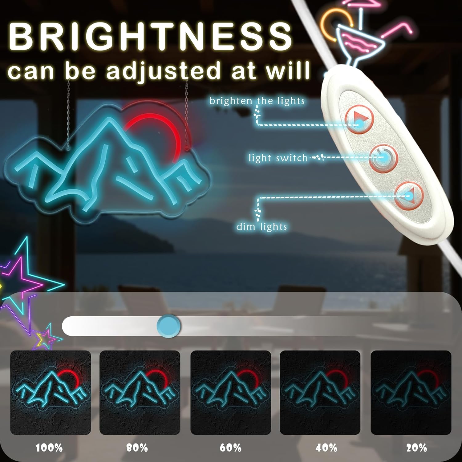 Sunrise Sunset Neon Sign Mount - Lighting Decor Sunrise 리뷰 및 가격
